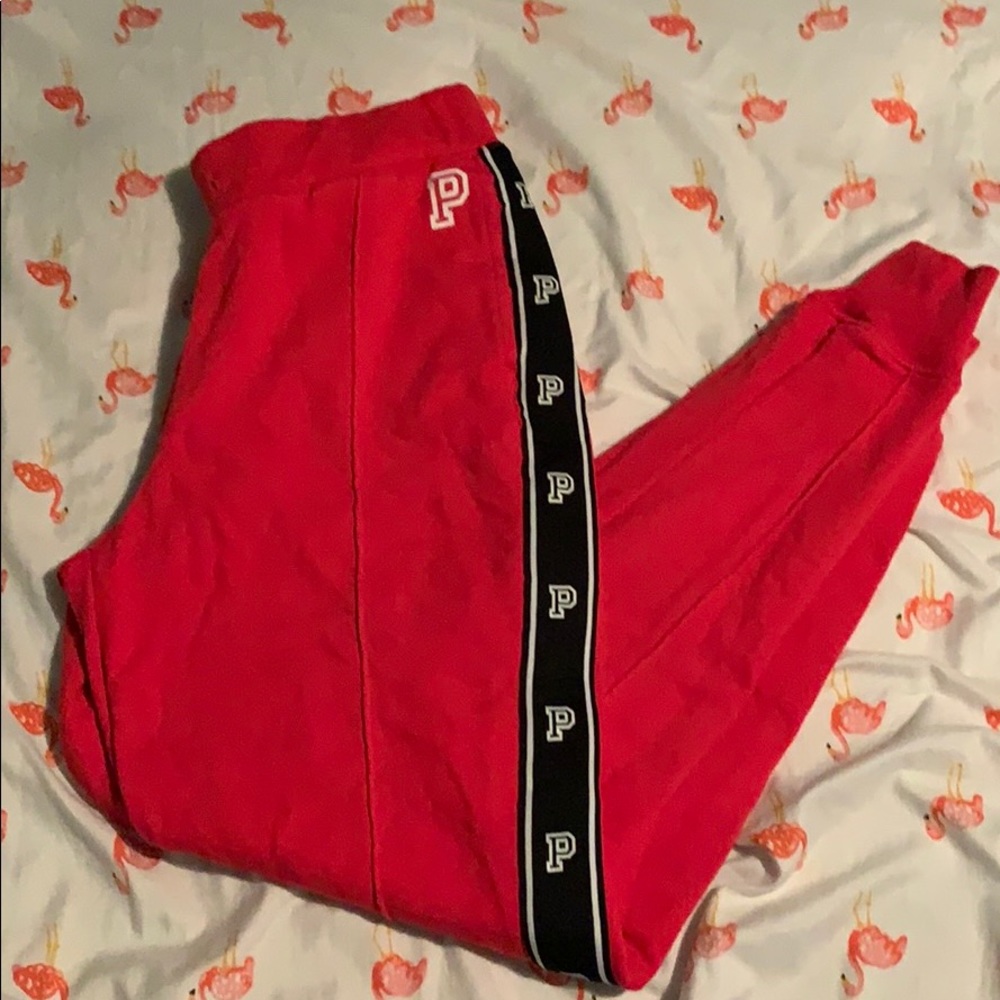 PINK red sweatpants!